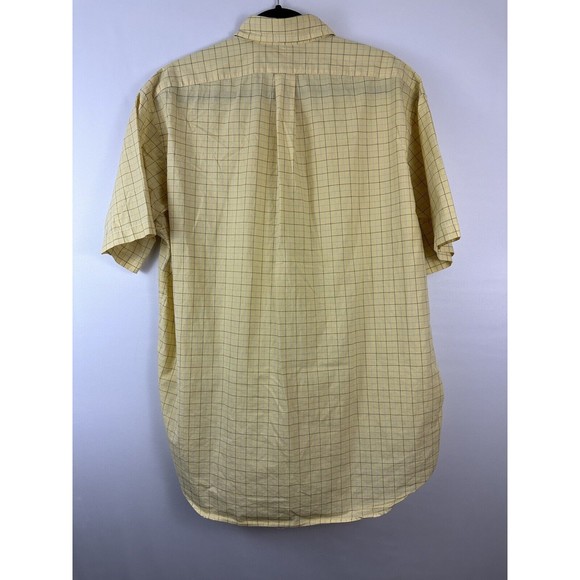 Ralph‎ Lauren Blake 100% Cotton Short Sleeved Shirt size L Yellow Gingham Check - Picture 4 of 6